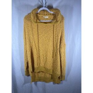 REBORN J yellow hooded pullover sweater M